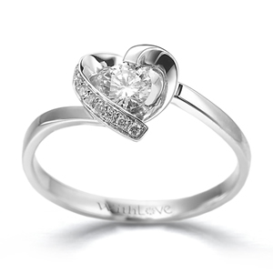 爱在心里－18K白金钻石戒指
