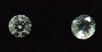 左边为天然钻石，右边为苏联钻