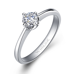 爱情格言－18K白金钻石戒指 