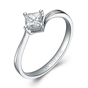 星晴－18K白金公主方钻石戒指
