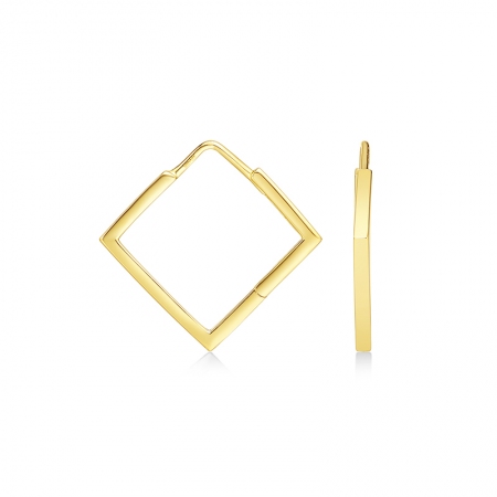 爱转角－黄18K金耳环-WithLove唯爱钻饰