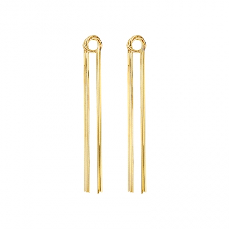 风之舞－黄18K金耳钉-WithLove唯爱钻饰