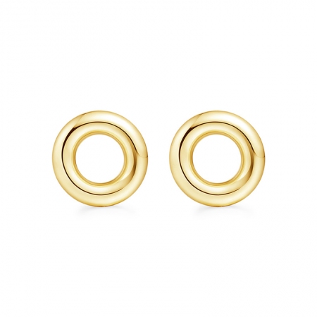 黄18K金甜甜圈耳钉-WithLove唯爱钻饰