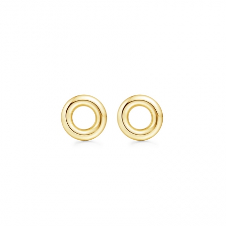 黄18K金甜甜圈耳钉-WithLove唯爱钻饰