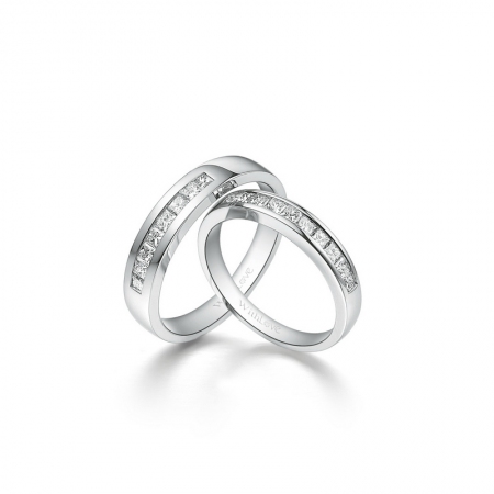 爱同行－公主方钻石对戒-WithLove唯爱钻饰