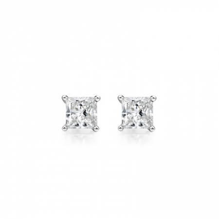 纯美年代－公主方钻石耳钉-WithLove唯爱钻饰