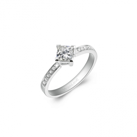星之语－公主方钻石戒指-WithLove唯爱钻饰