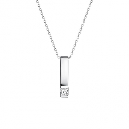 简约主义－公主方钻石吊坠-WithLove唯爱钻饰