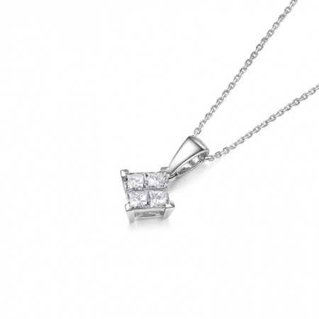 天使之光－公主方钻石吊坠-WithLove唯爱钻饰