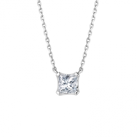 真诚－公主方钻石项链-WithLove唯爱钻饰