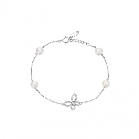 银蝶飞舞－Akoya珍珠手链-WithLove唯爱钻饰