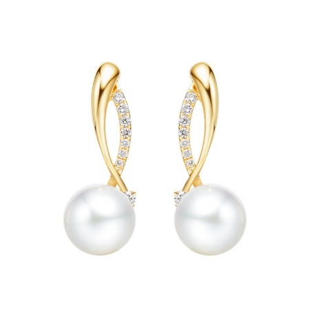 昔日舞曲－Akoya珍珠耳钉-WithLove唯爱钻饰