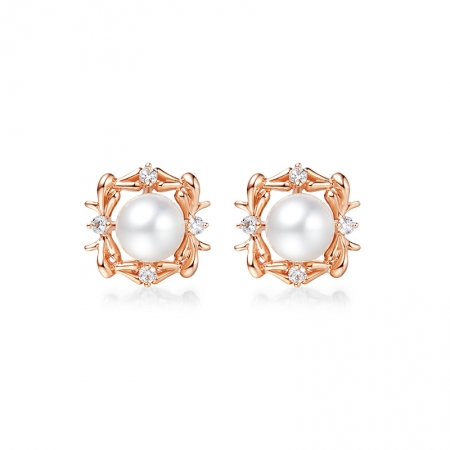 柔情絮语－Akoya珍珠耳钉-WithLove唯爱钻饰