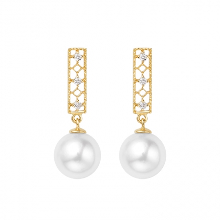 诗意－Akoya珍珠耳钉-WithLove唯爱钻饰