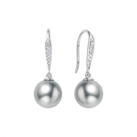 大溪地灰珍珠耳钩-WithLove唯爱钻饰