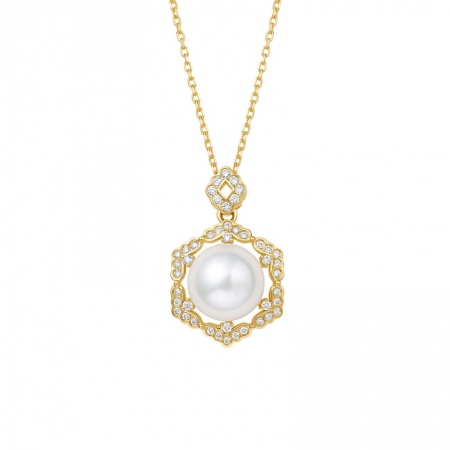 Akoya珍珠钻石吊坠