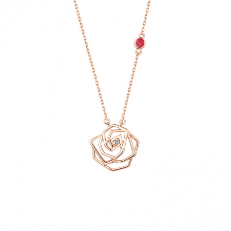 Rose－钻石红宝石项链-WithLove唯爱钻饰