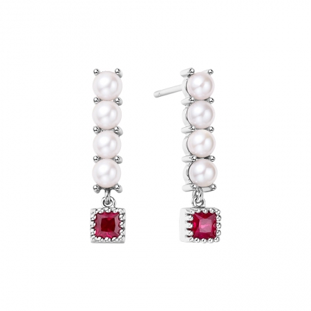 红宝石珍​珠耳钉-WithLove唯爱钻饰