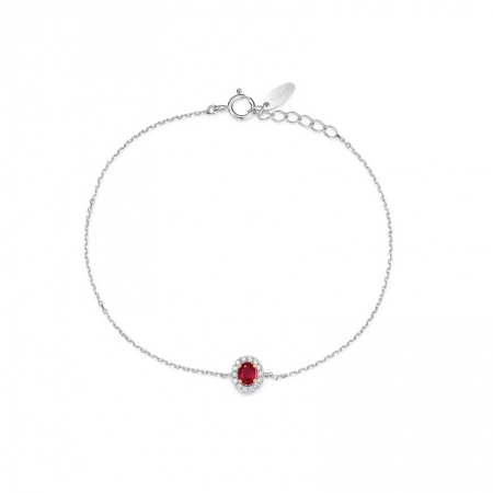 椭圆形红宝石钻石手链-WithLove唯爱钻饰