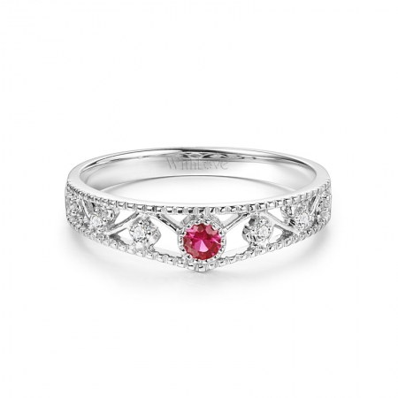 鲜艳世界－红宝石钻石戒指-WithLove唯爱钻饰