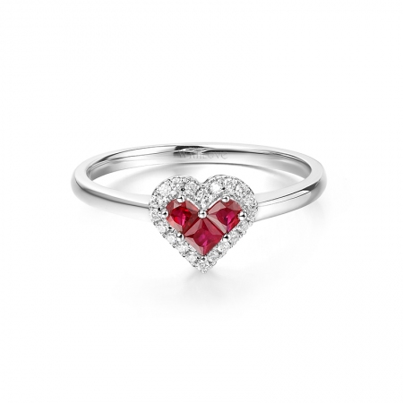 耀目之心－红宝石钻石戒指-WithLove唯爱钻饰