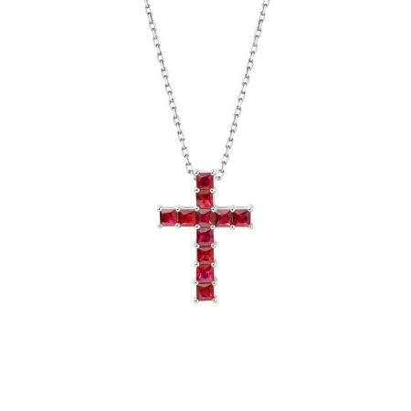 红宝石十字架吊坠