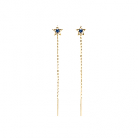 蓝宝石星星耳线-WithLove唯爱钻饰