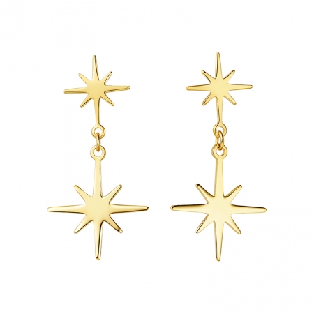 星光灿烂－黄18K金耳坠-WithLove唯爱钻饰