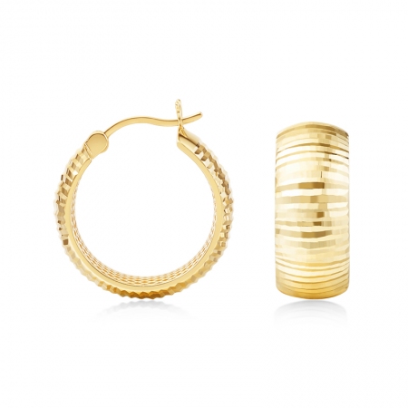 波光涟漪－黄18K金耳环-WithLove唯爱钻饰