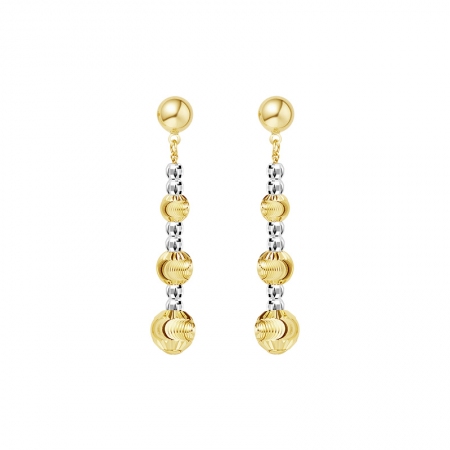 18K金双色猫眼珠耳坠-WithLove唯爱钻饰