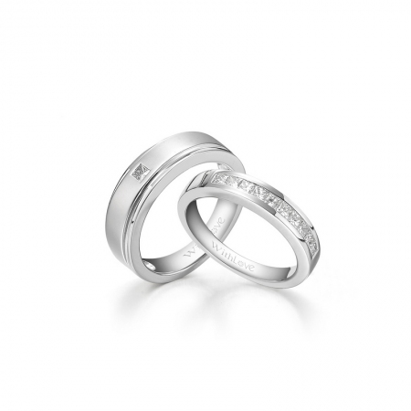 Joyous－公主方钻石对戒-WithLove唯爱钻饰