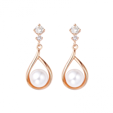 柔风－Akoya珍珠耳坠-WithLove唯爱钻饰