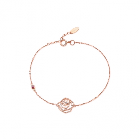 玫瑰之恋－钻石红宝石手链-WithLove唯爱钻饰