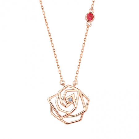 Rose－钻石红宝石项链-WithLove唯爱钻饰