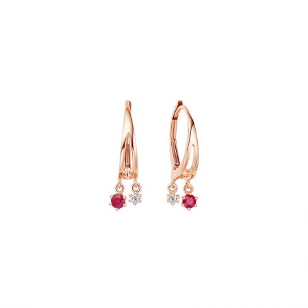 曲中情－红宝石钻石耳环-WithLove唯爱钻饰