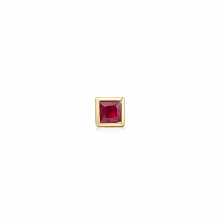 红宝石单只耳钉