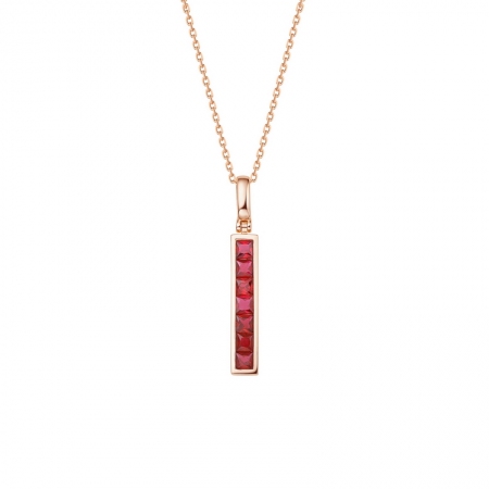 长条形红宝石吊坠