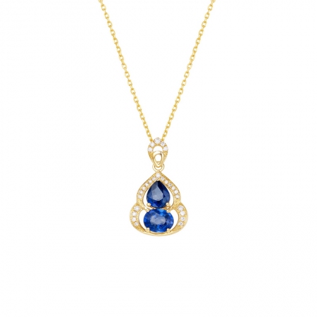 蓝宝石钻石葫芦吊坠-WithLove唯爱钻饰