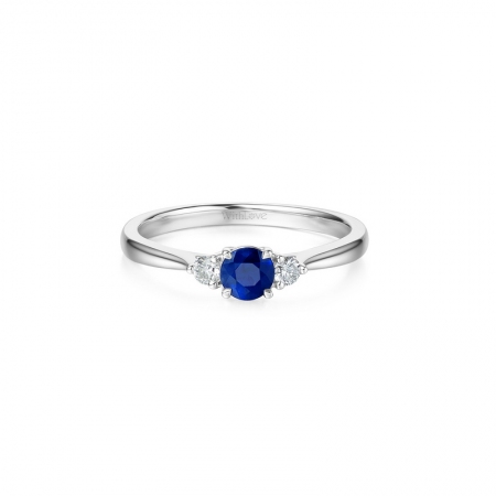 蓝宝石钻石戒指-WithLove唯爱钻饰