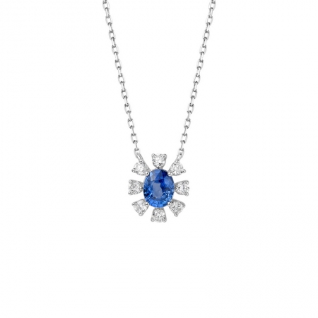 蓝宝石钻石项链