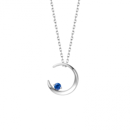 蓝宝石新月吊坠